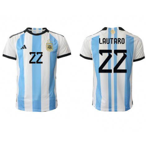 Argentinië Lautaro Martinez #22 Thuis tenue Mensen WK 2022 Korte Mouw