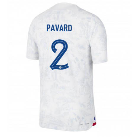 Frankrijk Benjamin Pavard #2 Uit tenue Mensen WK 2022 Korte Mouw