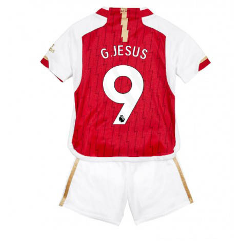 Kids Arsenal Gabriel Jesus #9 Thuis tenue 2023-24 Korte Mouw (+ Korte broeken)