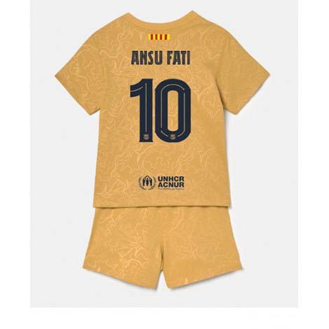 Kids Barcelona Ansu Fati #10 Uit tenue 2022-23 Korte Mouw (+ Korte broeken)