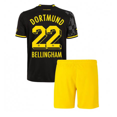 Kids Borussia Dortmund Jude Bellingham #22 Uit tenue 2022-23 Korte Mouw (+ Korte broeken)