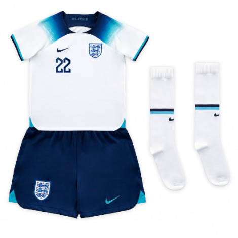 Kids Engeland Jude Bellingham #22 Thuis tenue WK 2022 Korte Mouw (+ Korte broeken)-1