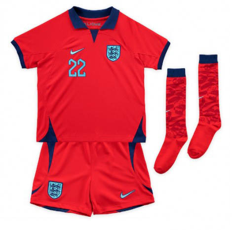Kids Engeland Jude Bellingham #22 Uit tenue WK 2022 Korte Mouw (+ Korte broeken)-1