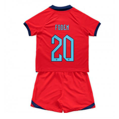 Kids Engeland Phil Foden #20 Uit tenue WK 2022 Korte Mouw (+ Korte broeken)