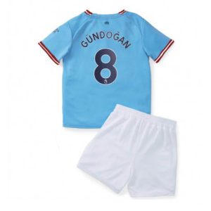 Kids Manchester City Ilkay Gundogan #8 Thuis tenue 2022-23 Korte Mouw (+ Korte broeken)