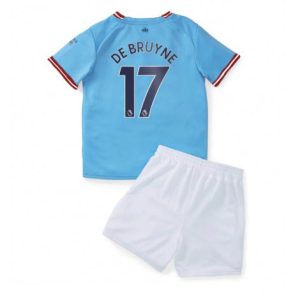 Kids Manchester City Kevin De Bruyne #17 Thuis tenue 2022-23 Korte Mouw (+ Korte broeken)