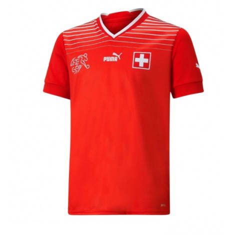 Zwitserland Granit Xhaka #10 Thuis tenue Mensen WK 2022 Korte Mouw-1