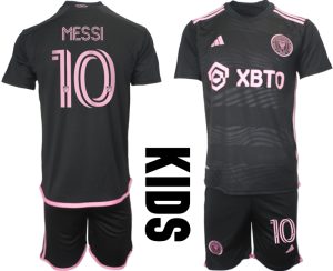 Inter Miami Lionel Messi #10 Uit tenue Kids 2023-24 Korte Mouw (+ Korte broeken)