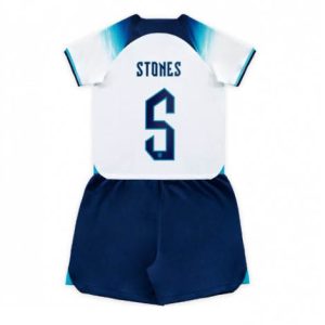 Kids Engeland John Stones #5 Thuis tenue WK 2022 Korte Mouw (+ Korte broeken)