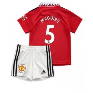 Kids Manchester United Harry Maguire #5 Thuis tenue 2022-23 Korte Mouw (+ Korte broeken)
