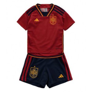 Kids Spanje Thuis tenue WK 2022 Korte Mouw (+ Korte broeken)