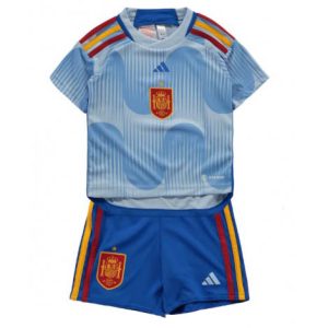 Kids Spanje Uit tenue WK 2022 Korte Mouw (+ Korte broeken)