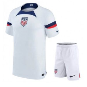 Kids Verenigde Staten Thuis tenue WK 2022 Korte Mouw (+ Korte broeken)