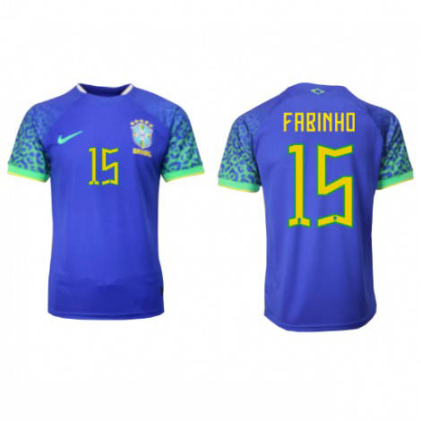 Brazilië Fabinho #15 Uit tenue Mensen WK 2022 Korte Mouw