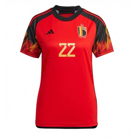 Dames België Charles De Ketelaere #22 Thuis tenue WK 2022 Korte Mouw-1