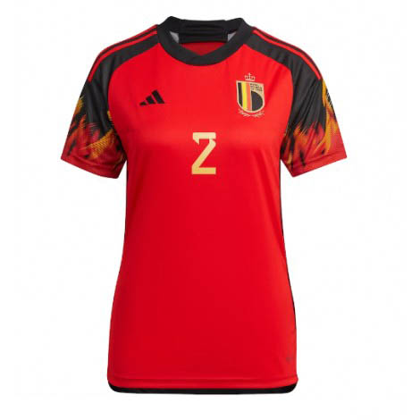 Dames België Toby Alderweireld #2 Thuis tenue WK 2022 Korte Mouw-1