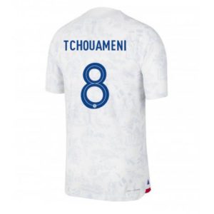 Frankrijk Aurelien Tchouameni #8 Uit tenue Mensen WK 2022 Korte Mouw