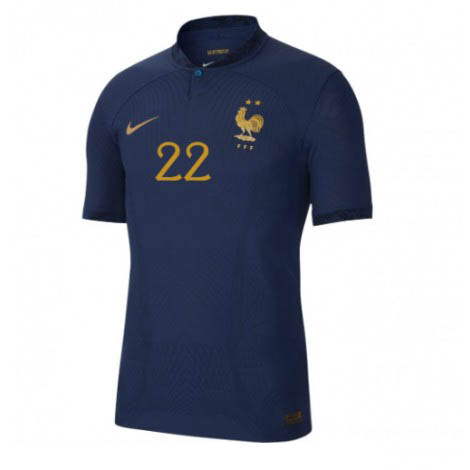 Frankrijk Theo Hernandez #22 Thuis tenue Mensen WK 2022 Korte Mouw-1
