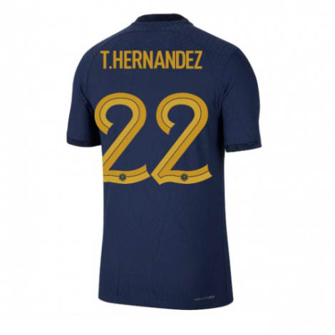 Frankrijk Theo Hernandez #22 Thuis tenue Mensen WK 2022 Korte Mouw