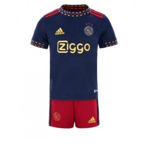 Kids Ajax Uit tenue 2022-23 Korte Mouw (+ Korte broeken)