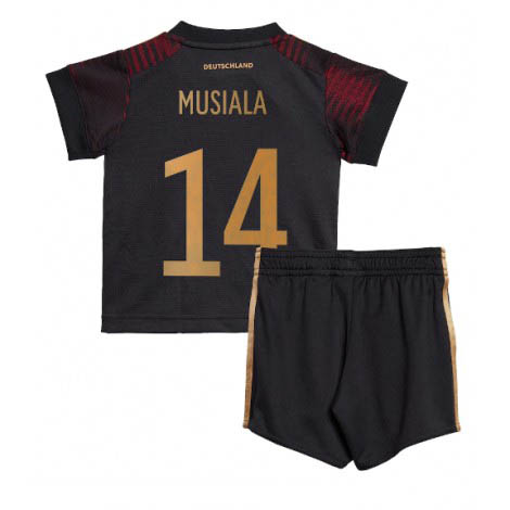 Kids Duitsland Jamal Musiala #14 Uit tenue WK 2022 Korte Mouw (+ Korte broeken)