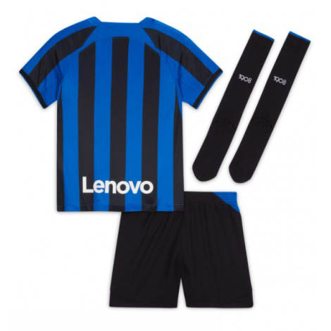 Kids Inter Milan Thuis tenue 2022-23 Korte Mouw (+ Korte broeken)-1