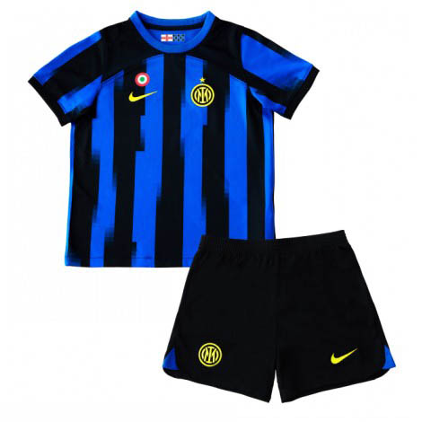 Kids Inter Milan Thuis tenue 2023-24 Korte Mouw (+ Korte broeken)