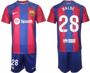 Barcelona Alejandro Balde #28 Thuis tenue Mensen 2023-24 Korte Mouw (+ Korte broeken)