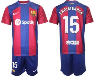 Barcelona Andreas Christensen #15 Thuis tenue Mensen 2023-24 Korte Mouw (+ Korte broeken)