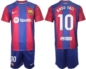 Barcelona Ansu Fati #10 Thuis tenue Mensen 2023-24 Korte Mouw (+ Korte broeken)