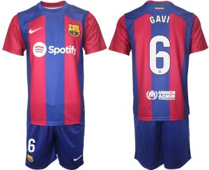 Barcelona Gavi #6 Thuis tenue Mensen 2023-24 Korte Mouw (+ Korte broeken)