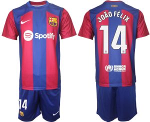 Barcelona Joao Felix #14 Thuis tenue Mensen 2023-24 Korte Mouw (+ Korte broeken)