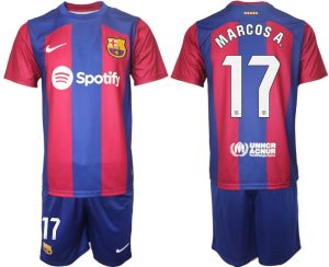 Barcelona Marcos Alonso #17 Thuis tenue Mensen 2023-24 Korte Mouw (+ Korte broeken)