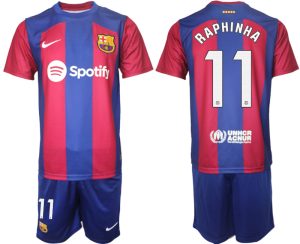 Barcelona Raphinha #11 Thuis tenue Mensen 2023-24 Korte Mouw (+ Korte broeken)