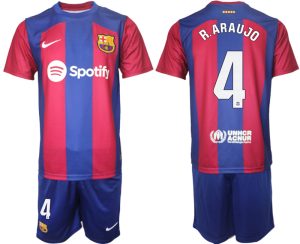 Barcelona Ronald Araujo #4 Thuis tenue Mensen 2023-24 Korte Mouw (+ Korte broeken)