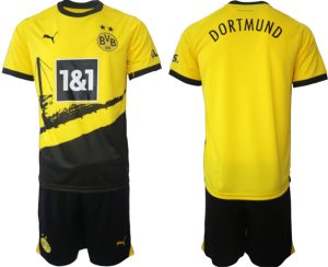 Borussia Dortmund Thuis tenue Mensen 2023-24 Korte Mouw (+ Korte broeken)