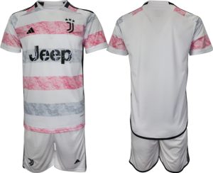 Juventus Uit tenue Mensen 2023-24 Korte Mouw (+ Korte broeken)
