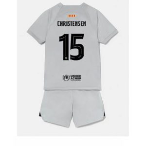 Kids Barcelona Andreas Christensen #15 Derde tenue 2022-23 Korte Mouw (+ Korte broeken)