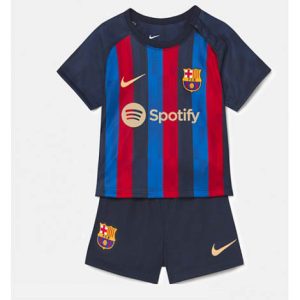 Kids Barcelona Thuis tenue 2022-23 Korte Mouw (+ Korte broeken)