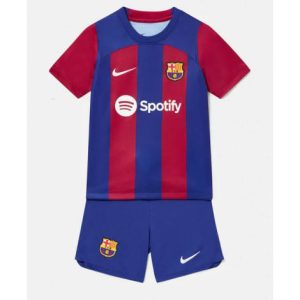 Kids Barcelona Thuis tenue 2023-24 Korte Mouw (+ Korte broeken)