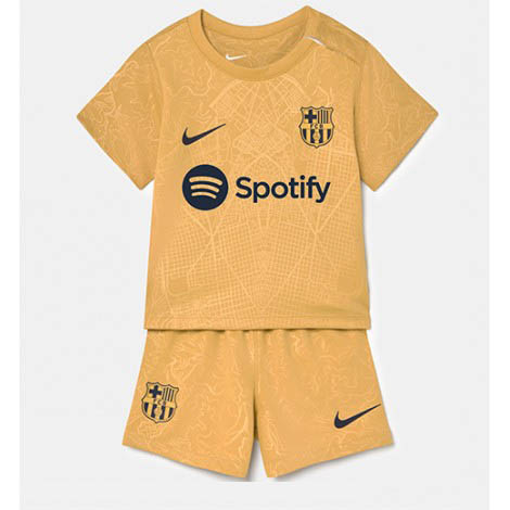 Kids Barcelona Uit tenue 2022-23 Korte Mouw (+ Korte broeken)