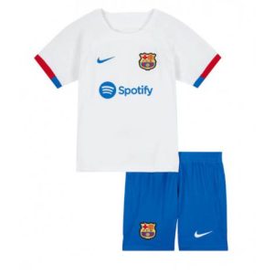 Kids Barcelona Uit tenue 2023-24 Korte Mouw (+ Korte broeken)