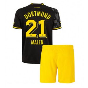 Kids Borussia Dortmund Donyell Malen #21 Uit tenue 2022-23 Korte Mouw (+ Korte broeken)