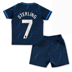 Kids Chelsea Raheem Sterling #7 Uit tenue 2023-24 Korte Mouw (+ Korte broeken)