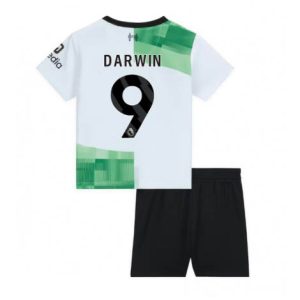 Kids-Liverpool-Darwin-Nunez-#9-Uit-tenue-2023-24-Korte-Mouw-+-Korte-broeken