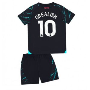 Kids Manchester City Jack Grealish #10 Derde tenue 2023-24 Korte Mouw (+ Korte broeken)