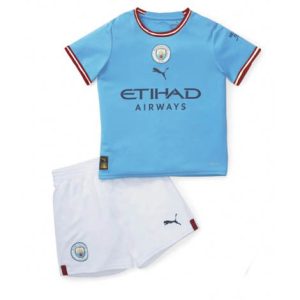 Kids Manchester City Thuis tenue 2022-23 Korte Mouw (+ Korte broeken)