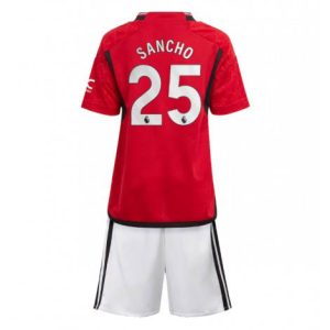 Kids Manchester United Jadon Sancho #25 Thuis tenue 2023-24 Korte Mouw (+ Korte broeken)