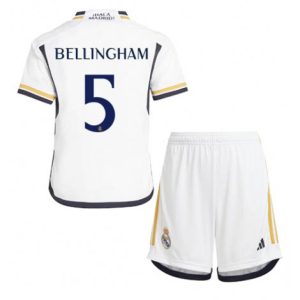 Kids Real Madrid Jude Bellingham #5 Thuis tenue 2023-24 Korte Mouw (+ Korte broeken)