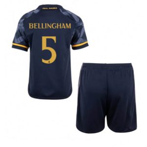Kids Real Madrid Jude Bellingham #5 Uit tenue 2023-24 Korte Mouw (+ Korte broeken)